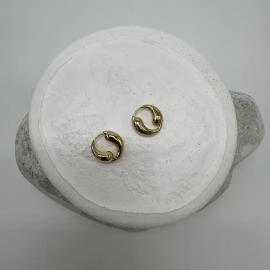 Özel Seri Gold Minimal Halka Küpe - 2