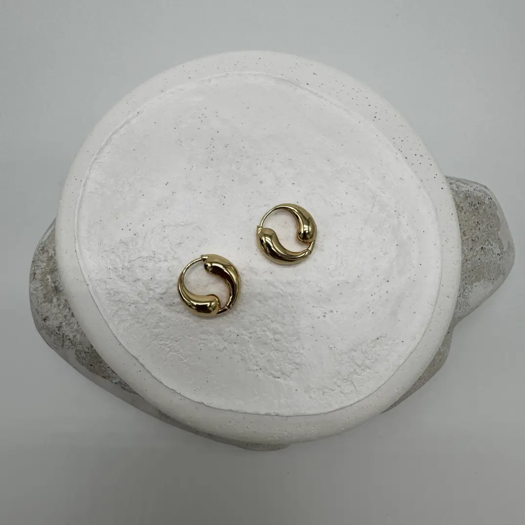Özel Seri Gold Minimal Halka Küpe - 2