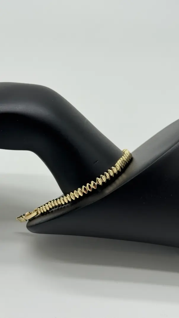 Özel Seri Gold Oval Ezme Pul Bileklik - 2