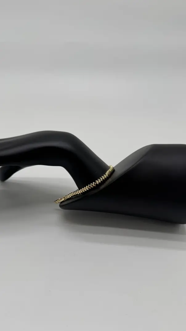 Özel Seri Gold Oval Ezme Pul Bileklik - 4