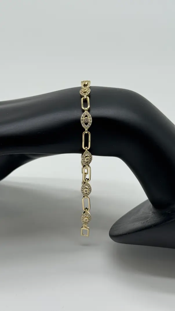 Özel Seri Gold Taşlı Göz Model Bileklik - 1