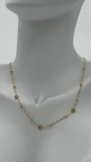 Özel Seri Gold Yıldız İnce Zincir Zarif Kolye