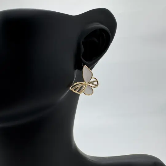 Özel Seri Kelebek Model Küpe - Gold