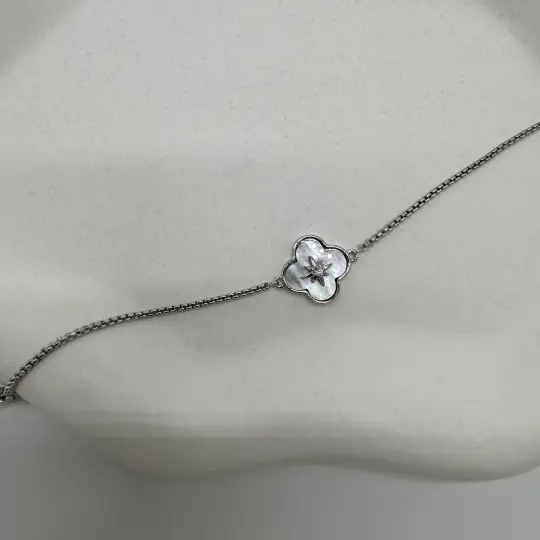 Özel Seri Silver Yonca Detay Bileklik - 2