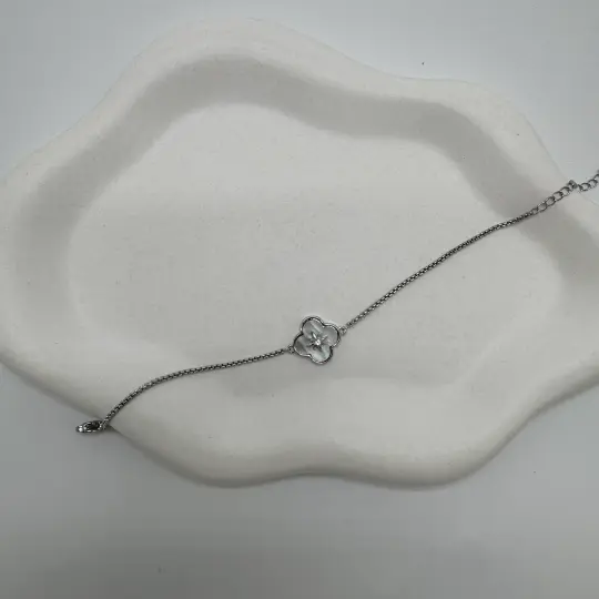 Özel Seri Silver Yonca Detay Bileklik - 3