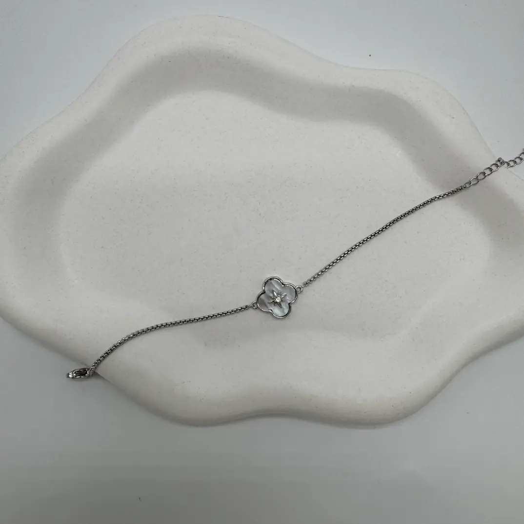 Özel Seri Silver Yonca Detay Bileklik - 3