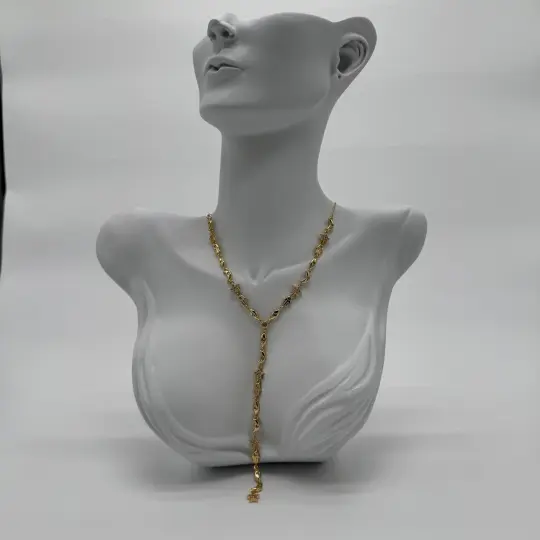 Özel Seri Uzun Vintage Trend Y Kolye - Gold