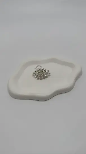 Silver Kuğu Zirkon Taşlı Broş - 4