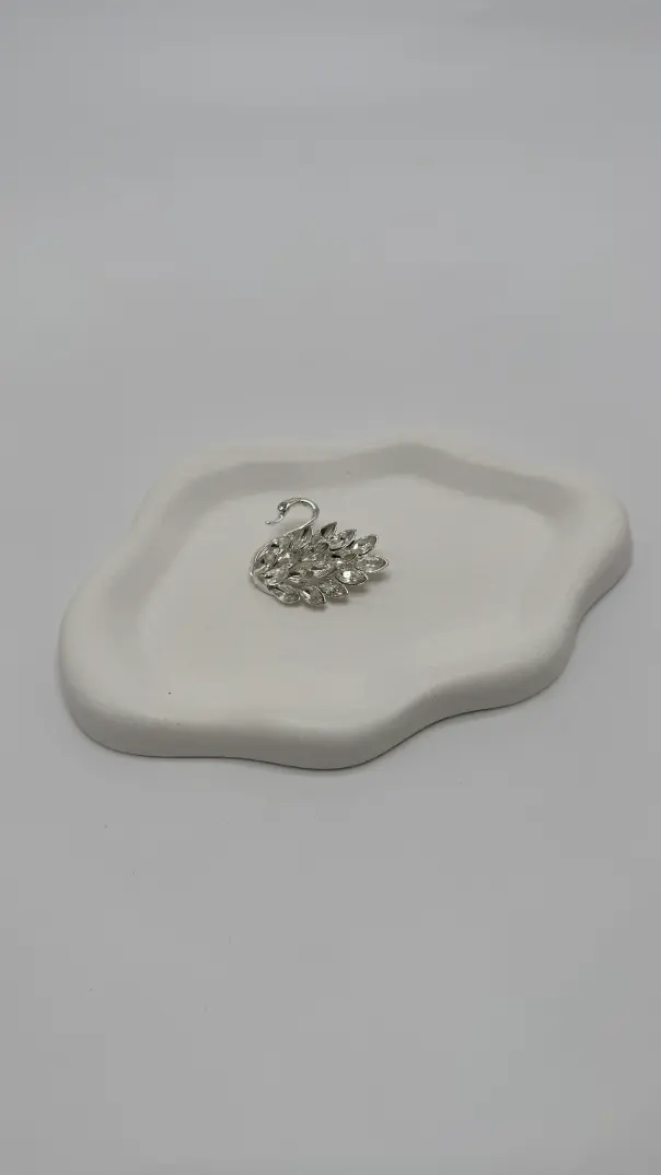 Silver Kuğu Zirkon Taşlı Broş - 4