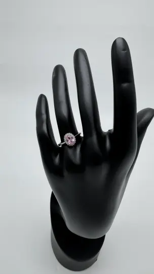 Silver Roselle Pembe Taşlı Oval Yüzük