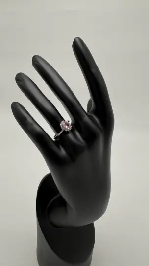 Silver Roselle Pembe Taşlı Oval Yüzük - 3
