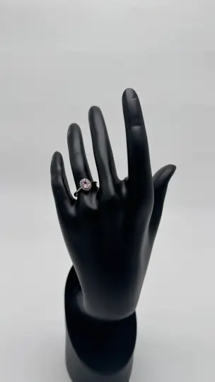 Silver Roselle Pembe Taşlı Oval Yüzük - 5