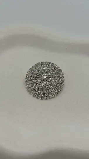 Silver Yuvarlak Zirkon Taşlı Broş