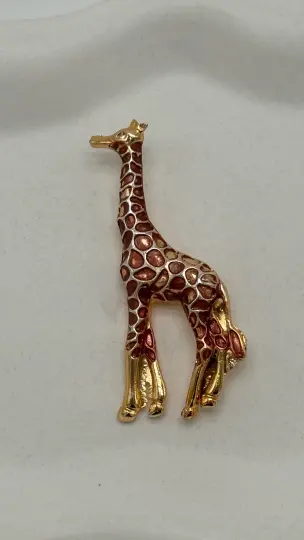 Turuncu Gold Detay Zürafa Broş - 2